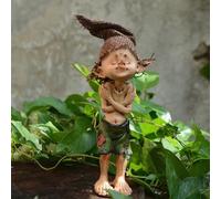 ThinkThings Figura de elfo pobre duende, para decoración del hogar, jardín, patio y decoración de jardín de hadas
