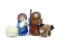 ThinkThings Kits de fieltro de belén, kit de fieltro de aguja, kits de fieltro de aguja de regalo para principiantes, muñeca de fieltro de lana con instrucciones de bricolaje (4 piezas)