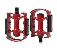 ThinkTop Pedales de bicicleta para niños, aleación de aluminio, ultra fuerte, conector de eje de 12 mm o 12 mm, plataforma plana para bicicleta de niños y niñas de 12 a 14 pulgadas (rojo)