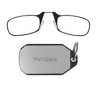 ThinOptics - Gafas de lectura con montura negra 2,50 con estuche llavero - Gafas rectangulares compactas plegables - nariz para Clipser - Fuerza 2,50 con tecnología Flex-Fit