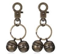 Thinp 2 campanas de cobre para collares de perro, campanas de perro para seguimiento de mascotas, mini campanas de collar de perros con clips a presión, campanas de gato ruidosas, anti pérdida, collar