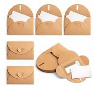 Thinp 25 mini sobres con cierre de corazón, sobre de tarjeta de regalo con tarjeta en blanco, bonito sobre pequeño para tarjetas de visita, tarjetas de felicitación, cumpleaños, bodas, invitaciones de