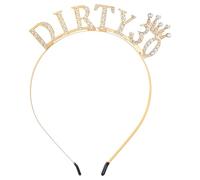 Thinp Dirty Thirty - Diadema para 30 cumpleaños, corona de 30 cumpleaños para mujer, tiara de 30 cumpleaños, corona de cumpleaños dorada, diadema dorada para cumpleaños