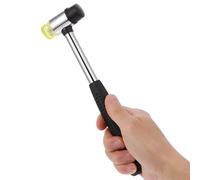 Thinp Martillo de Goma Suave Negro Martillo de Cara Suave de Doble Cara Martillo Pequeño con Mango Antideslizante, para Manualidades de Cuero Herramientas de Mano de Bricolaje