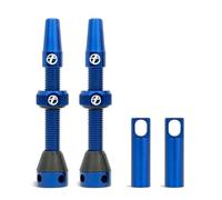 Thinvik - 2 vástagos de válvula Presta para neumáticos sin cámara de 48 mm, kit de aleación ligera, con tapa de aleación de aluminio y herramienta de extracción del núcleo (azul aurora).