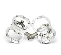Thinvik Pedales de Bicicleta para Shimano SPD de Doble Función Plataforma y Automáticos para MTB con Calas Compatibles - Pedales de 9/16" Color Plata