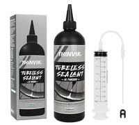 Thinvik Sellador para Neumáticos Sin Cámara Protección Antipinchazos y Antifugas para Bicicletas de Carretera, MTB, CX y Gravel 500ml (16.9oz) + Kit inyector de sellante