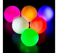 THIODOON Bolas de Golf Luminoso LED de Iluminación de Golf para la Práctica Nocturna de Larga Distancia Brillantes Intermitentes Deportes 6 Colores para su Elección (Paquete de 6: 6 colos en uno)