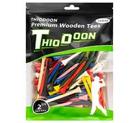 THIODOON Tees de Golf Madera Natural Paquete de 100 Tees de Golf Multicolores Prácticas Profesionales de Golf Tees de Golf Duradero Camisetas de Manga Larga Camisetas de Golf 54mm 70mm 83mm
