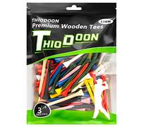 THIODOON Tees de Golf Madera Natural Paquete de 100 Tees de Golf Multicolores Prácticas Profesionales de Golf Tees de Golf Duradero Camisetas de Manga Larga Camisetas de Golf 54mm 70mm 83mm