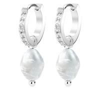 THIORA Pendientes para mujer - 'Caribbean Glow' | Pendientes de aro convertibles | oro de 18 quilates o oro rosa | circonia | perla extraíble | acero inoxidable | sin níquel | Idea de regalo, Acero