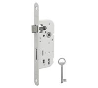 THIRARD 00941501 - Cerradura empotrada Nf V/Br blanca - Carcasa de acero prensado - Reposacabezas de acero - Reposacabezas de extremo redondo - Cerraduras de embutir - A40