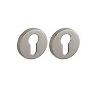 THIRARD 00966770 00966770-Par de rosetones redondos orificios níquel satinado, diseño elegante-Perforación: agujero de cilindro-Accesorios/equipos-Equipamiento de puerta, Ø 50