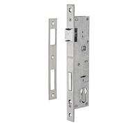THIRARD - Caja de Cerradura Embutida a Cilindro - Eje 30 mm - L45 - Inox - Para Carpintería Metálica - Cuadrados - Caja Acero - Tapa y Contraplaca Inox - Pestillo Aleación Niquelada - Gris