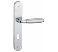 Thirard - Caja de Cerradura Embutida a Cilindro para Carpintería Metálica - Eje 32 mm - Cuadrados - Zincado - Caja Acero - Tapa Inox - Medio Giro Reversible - Pestillo Aleación Niquelada - Gris