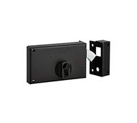 THIRARD - Caja de cerradura horizontal con aplique doble entrada de gancho para puerta - Derecha - Eje 60 mm - 140 x 83 mm - Negro - Baúl y pasador de acero incrustado - Mecanismo de 2 torres