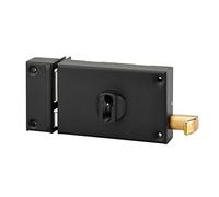 THIRARD - Caja de Cerradura Horizontal con Aplique Doble Entrada de Tiro para Entrada, Izquierda, Eje 70 mm, 140 x 88 mm, Negro