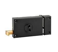 THIRARD - Caja de cerradura horizontal con aplique doble entrada de tiro para entrada, recta, eje 70 mm, 140 x 88 mm, negro