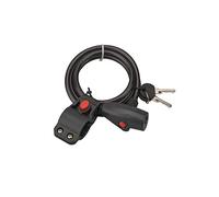 THIRARD - Candado con llave en espiral de cable de acero, con revestimiento de PVC, sistema de seguridad, 2 llaves de latón niquelado, soporte de fijación incluido - Longitud 1,50 m - Ø 8 mm - Negro