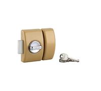 THIRARD - Cerradura con Botón Design 5 para Puerta de Entrada - Cilindro Latón 50 mm - Ø 23 mm - Acero Epoxy Bronce - 3 Llaves Planas Dentadas - Altura 94 mm - Ancho 60 mm