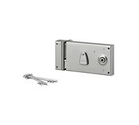 THIRARD - Cerradura de 4 ranuras en aplique con llave de batido para puerta, izquierda, eje 58 mm, 140 x 82 mm, zincado, 2 llaves