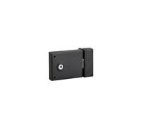 THIRARD - Cerradura de embutir horizontal de superficie para puertas interiores, pestillo simple, distancia entre ejes de 70 mm, eje cuadrado de 6 mm, 95 x 76 mm, color negro.