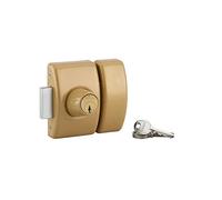 THIRARD - Cerradura Doble Entrada Design 5 para Puerta de Entrada - Cilindro Latón 40 mm - Ø 23 mm - Acero Epoxy Bronce - 3 Llaves Planas Dentadas - Altura 94 mm - Ancho 60 mm