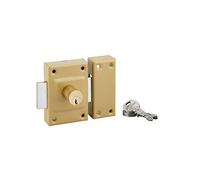 THIRARD - Cerradura Doble Entrada Etendard para Puerta de Entrada Acristalada - Cilindro Latón 40 mm - Ø 21 mm - Acero - 3 Llaves Planas Dentadas - Altura 88 mm - Ancho 61 mm - Epoxy Bronce