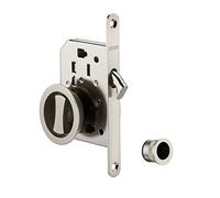 Thirard - CROCHET LOCK con cerradura para puerta corredera, cromo satinado