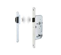 THIRARD - Cerradura Embutida Magnética con Condena - Baño y Aseo - Eje 40 mm - Sistema Magnético con Pestillo Retráctil - Placa de Acero - Ø Cuadrado 7 mm - Hierro Satinado - Gris