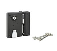 THIRARD - Cerradura vertical con aplique de llave para puerta recta, eje 40 mm, 70 x 110 mm, negro, 2 llaves