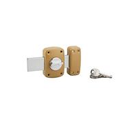 THIRARD - Cerrojo con Botón Corvette para Puerta de Garaje - Cilindro de Latón 30 mm - Ø 23 mm - Perno 160 mm - Acero - 3 Llaves Planas - Epoxy Bronce - Altura 90 mm - Ancho 60 mm