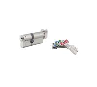 THIRARD - Cilindro de cerradura con botón Transit 2, 40Bx30 mm, níquel, antiarranque, antiperforación, anti-ganzura, 5 llaves