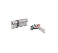 THIRARD - Cilindro de cerradura doble entrada T2, antirobo, 30 x 60 mm | Acabado níquel, 5 llaves incluidas, entrada doble, uso residencial, alta seguridad, fácil instalación, estándar europeo