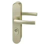 THIRARD - Conjunto de Manillas de Seguridad para Puerta de Entrada - Pomo Doble - Aluminio - Estéticas y Prácticas - Entr'Eje de Fijación 216 mm - Color F2 - Cuadrado 7 mm - Amarillo/Dorado