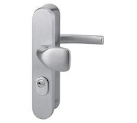 THIRARD - Conjunto de Manillas de Seguridad para Puerta de Entrada - Pomo y Alerón - Aluminio Anodizado Plata - Para Puerta Principal - Entr'Ejes 216 mm - Diseño Estético - Cuadrado 7 mm - Gris
