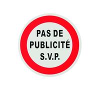 THIRARD - Disco de Señalización No Publicidad - Poliestireno Rígido - Adhesivo - Placa Informativa - Adhesivo Resistente - Señalización Eficaz - Ø 80 mm - Multicolor