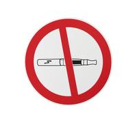 THIRARD - Disco de Señalización para Cigarrillo Electrónico - Poliestireno Rígido - Prohibición de Vapear - Adhesivo - Resistente - Ø 180 mm - Multicolor