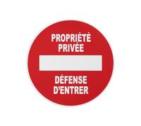 THIRARD - Disco de Señalización « Propiedad Privada » - Poliestireno Rígido - Adhesivo - Placa Señalética - Resistente a Golpes - Ø 180 mm - Multicolor