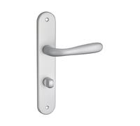 THIRARD - Juego de Manillas para Baño y Aseo Goccia con Condena - Cuadrado 7 mm - Entre Ejes 195 mm - Cromo Satinado - Placas de Aluminio Embutido - Manillas de Aluminio - Gris