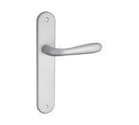 THIRARD - Juego de Manillas para Puerta Interior Goccia - Sin Agujero - Cuadrado 7 mm - Entre Ejes 195 mm - Cromo Satinado - Placas de Aluminio Embutido - Manillas de Aluminio - Gris