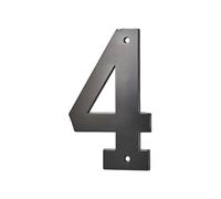 THIRARD - Número 4 para Atornillar - Aleación Metálica - Exterior - Ideal para Número de Casa y Buzón - Resistente a Intemperie - Altura 80 mm - Negro