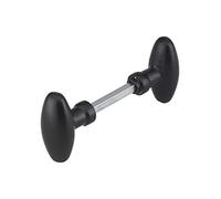 THIRARD Par de botones ovoides, para puerta de entrada, cuadrada 7 x 90 mm, 1 alcance, negro, diseñados para equipar puertas de hasta 70 mm de grosor, fácil de instalar, compatible con cerraduras de