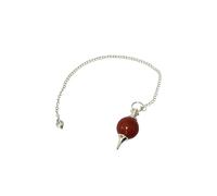 THIRD EYE CRYSTALS Bola de cristal Péndulo Jaspe rojo Buena suerte Artículos de Feng Shui Colección de piedras naturales Encanto de bolsillo de la suerte Chakra Accesorios Regalo de cumpleaños para