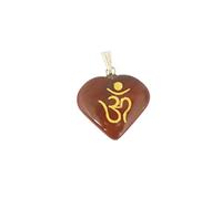 THIRD EYE CRYSTALS Collar con colgante de piedras de cristal de corazón y jaspe rojo, joyería de cristal hecha a mano para mujer, collar con medallón de cristal y colgante de piedra natural