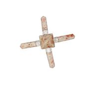 THIRD EYE CRYSTALS Pirámide Cristal Sunstone Cuarzo transparente Cono Chakra Pirámide Decoración Tallada Piedra preciosa Cristal Cuarzo Puntos Feng Shui Decoración Reiki Estatua decorativa