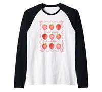 Third Grade is My Jam Strawberry 3rd Grade Teacher Coquette Camiseta Manga Raglan