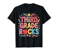 Third Grade Rocks Colorful Back to School Style Student Life Camiseta