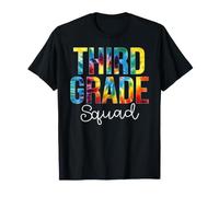 Third Grade Squad Back to School Tie Dye Retro Rainbow Camiseta
