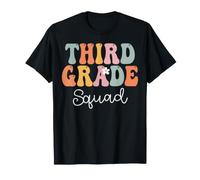Third Grade Squad Retro Groovy Women Back to School Camiseta